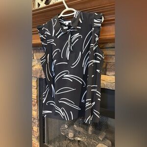 Chico's Black and White Abstract Button Down Shirt